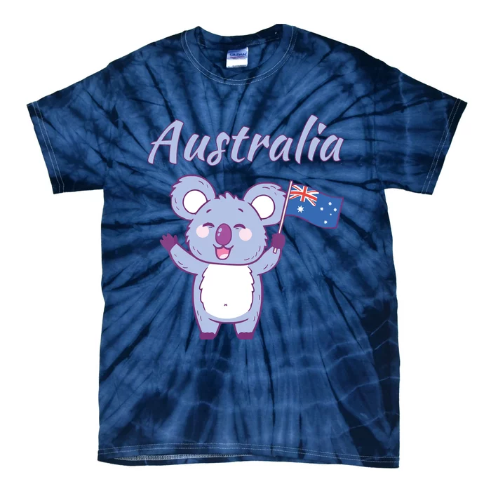 Australia Day Shirts Funny Koala Australian Flag Tie-Dye T-Shirt