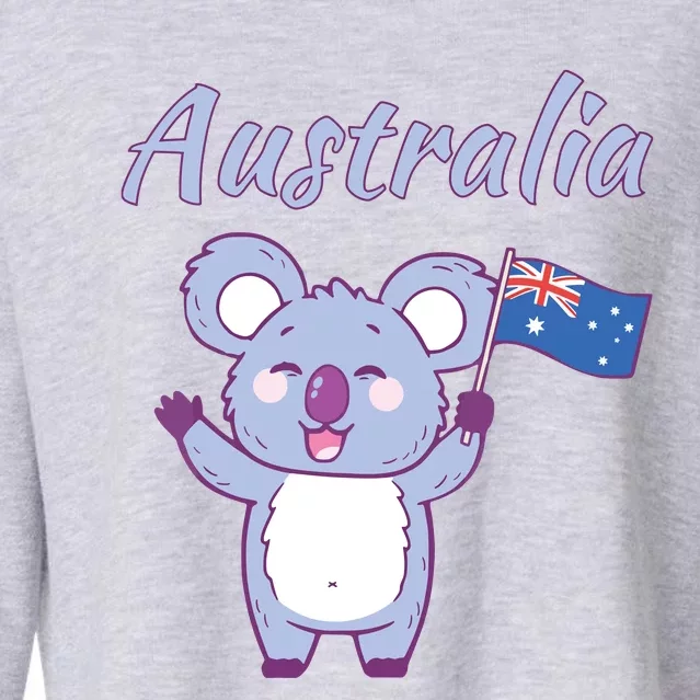 Australia Day Shirts Funny Koala Australian Flag Cropped Pullover Crew