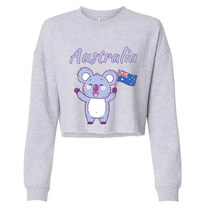 Australia Day Shirts Funny Koala Australian Flag Cropped Pullover Crew