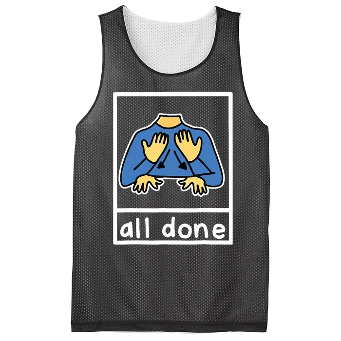 All Done Sign Language Mesh Reversible Basketball Jersey Tank