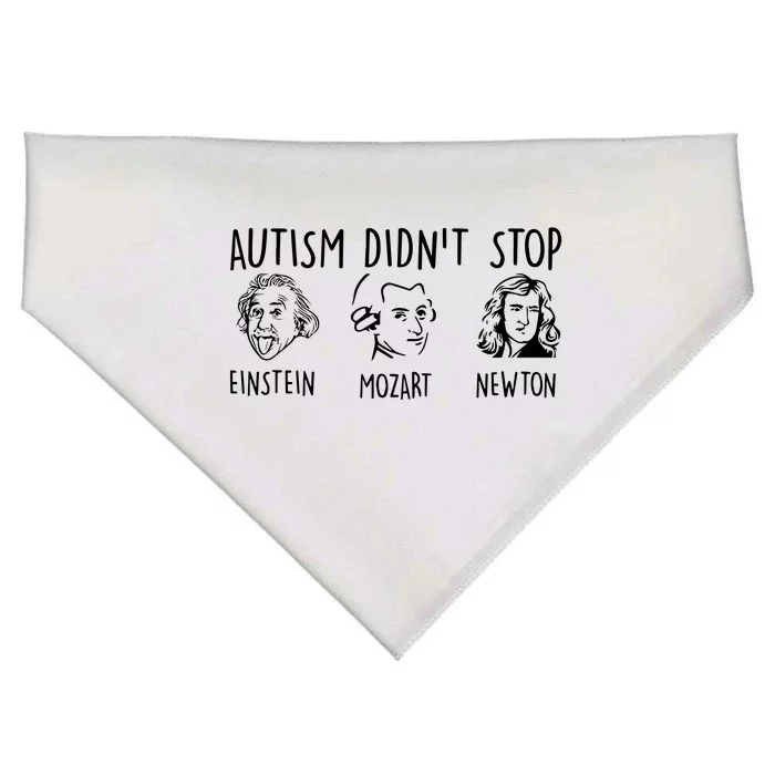 Autism DidnT Stop Einstein Mozart Newton USA-Made Doggie Bandana