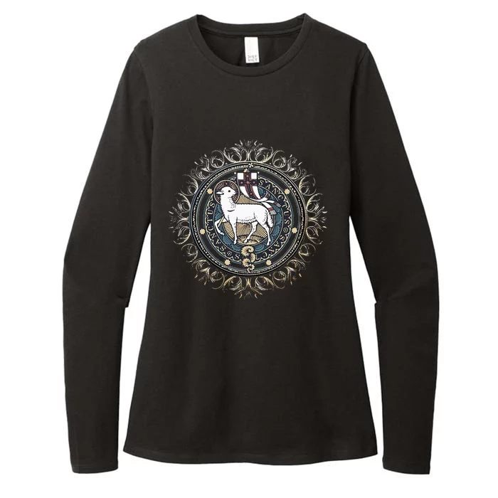 Agnus Dei Sanctus Traditional Latin Mass Catholic Womens CVC Long Sleeve Shirt