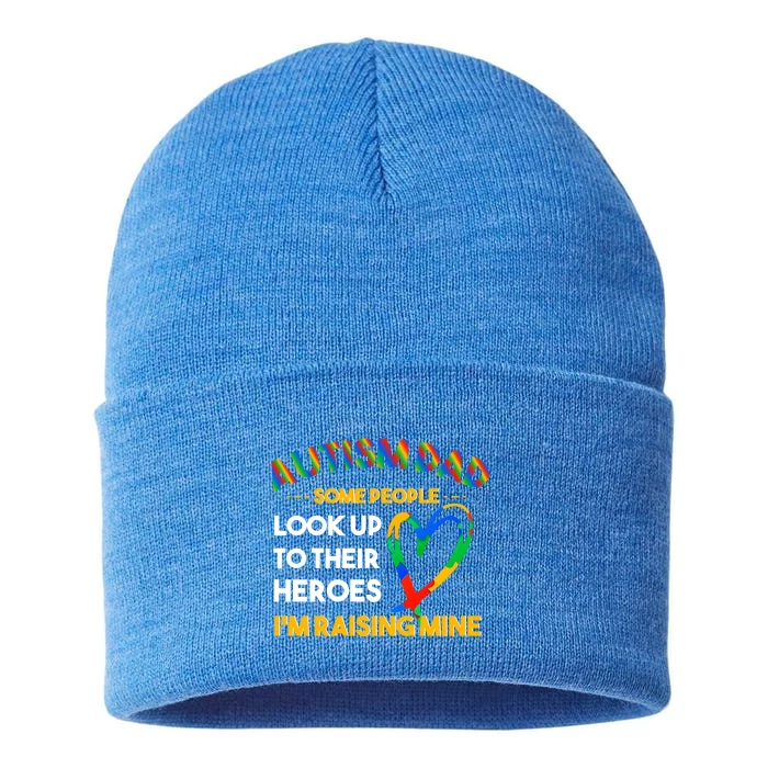 Autism Dad Some People Rising A Hero For Proud Autism Dad Gift Sustainable Knit Beanie