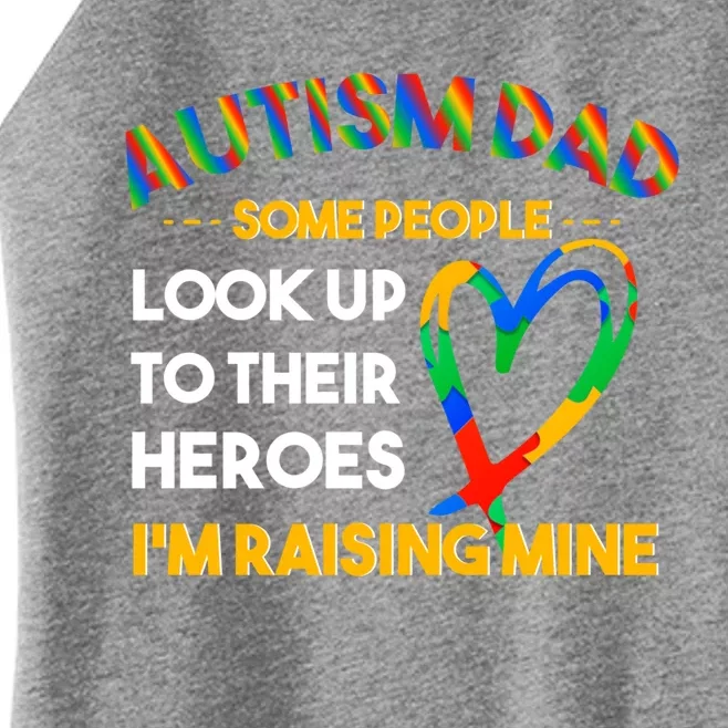 Autism Dad Some People Rising A Hero For Proud Autism Dad Gift Women’s Perfect Tri Rocker Tank