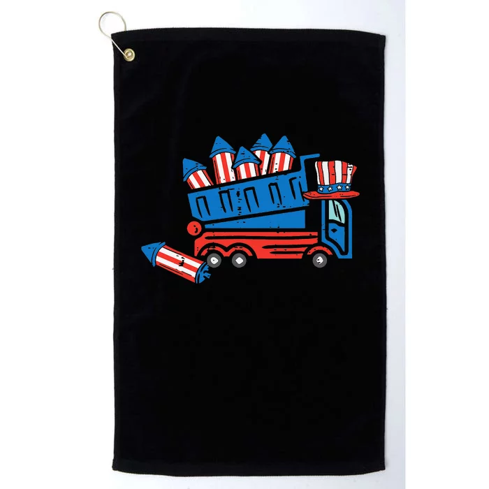 American Dump Truck 4th Of July Fourth Platinum Collection Golf Towel