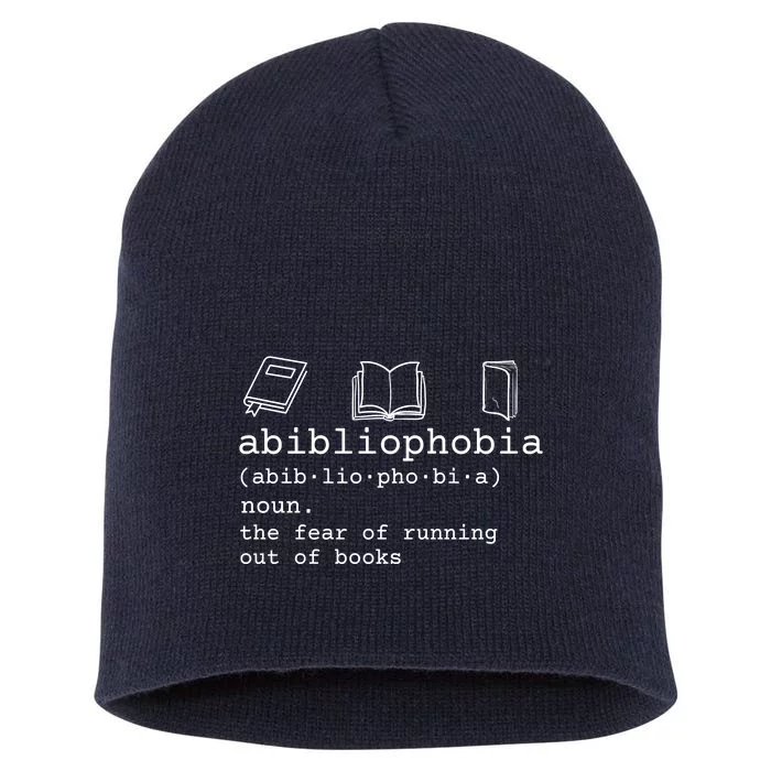 Abibliophobia Definition The Fear Of Running Out Of Books Short Acrylic Beanie