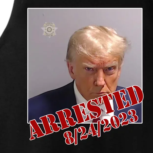 Arrested Donald Trump Mugshot Ladies Tri-Blend Wicking Tank