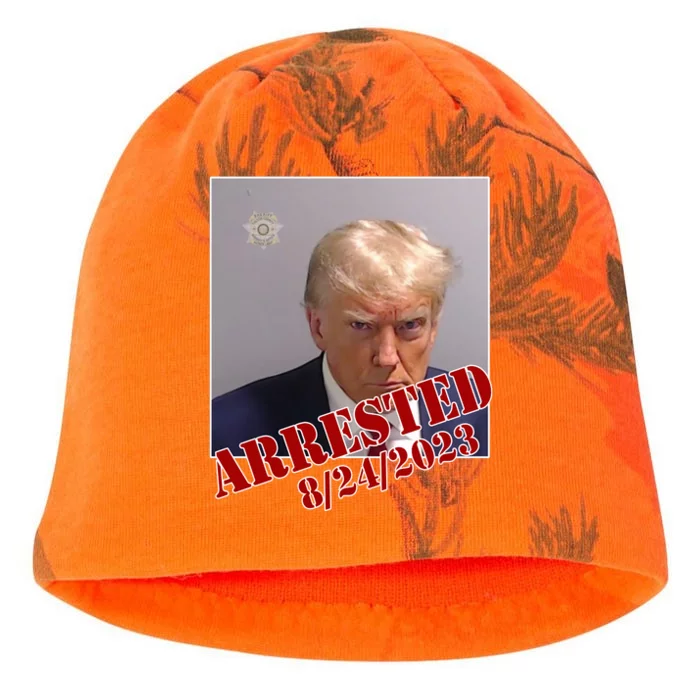 Arrested Donald Trump Mugshot Kati - Camo Knit Beanie