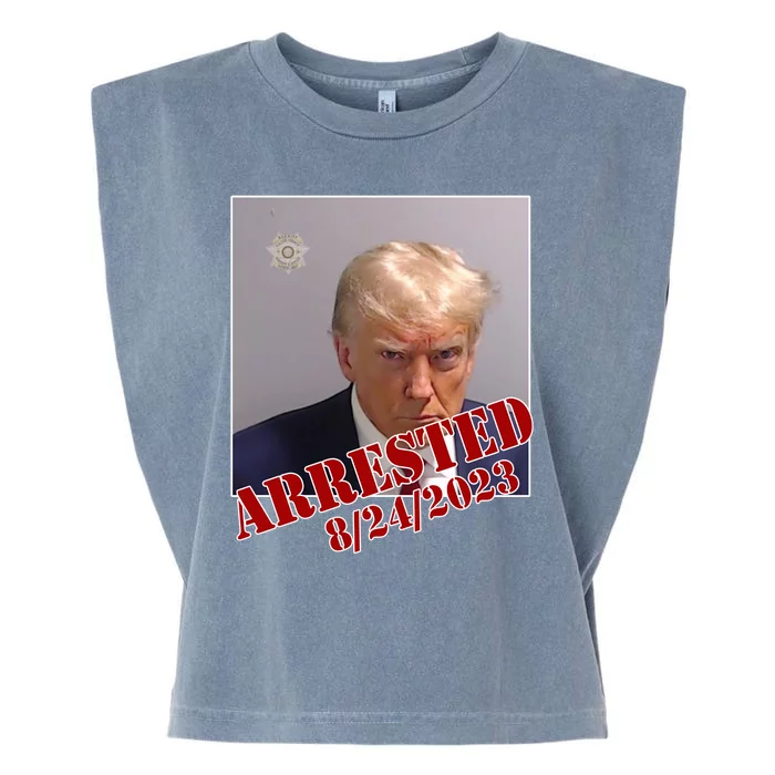 Arrested Donald Trump Mugshot Garment-Dyed Women's Muscle Tee