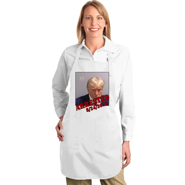 Arrested Donald Trump Mugshot Full-Length Apron With Pocket