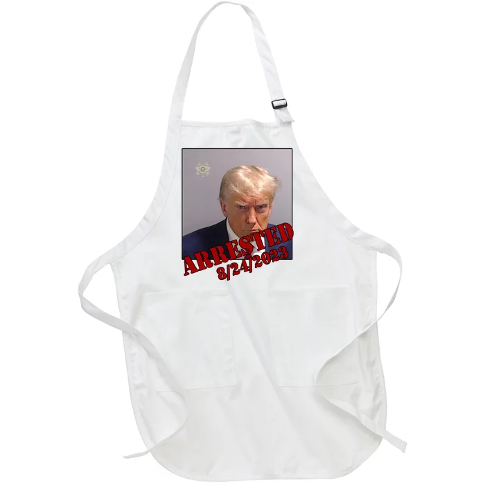 Arrested Donald Trump Mugshot Full-Length Apron With Pocket