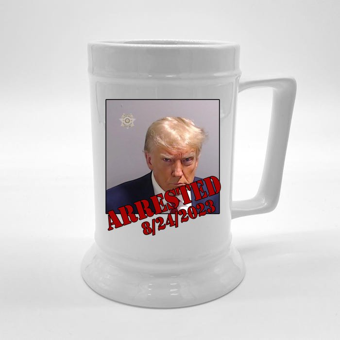 Arrested Donald Trump Mugshot Front & Back Beer Stein