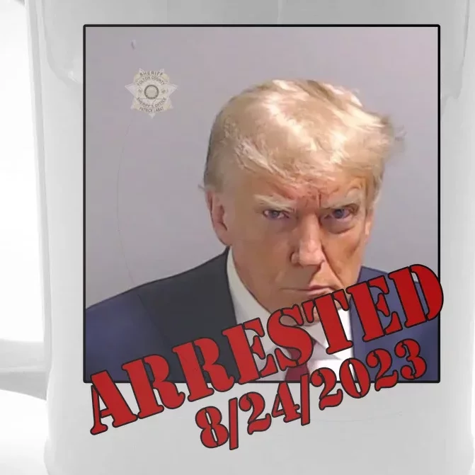 Arrested Donald Trump Mugshot Front & Back Beer Stein