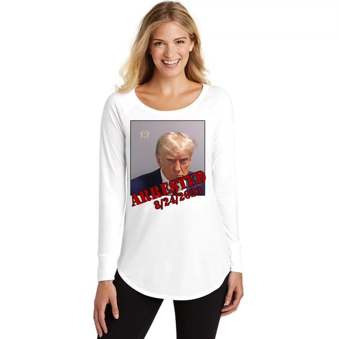 Arrested Donald Trump Mugshot Women's Perfect Tri Tunic Long Sleeve Shirt