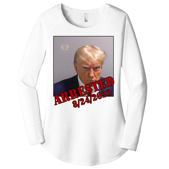 Arrested Donald Trump Mugshot Women's Perfect Tri Tunic Long Sleeve Shirt