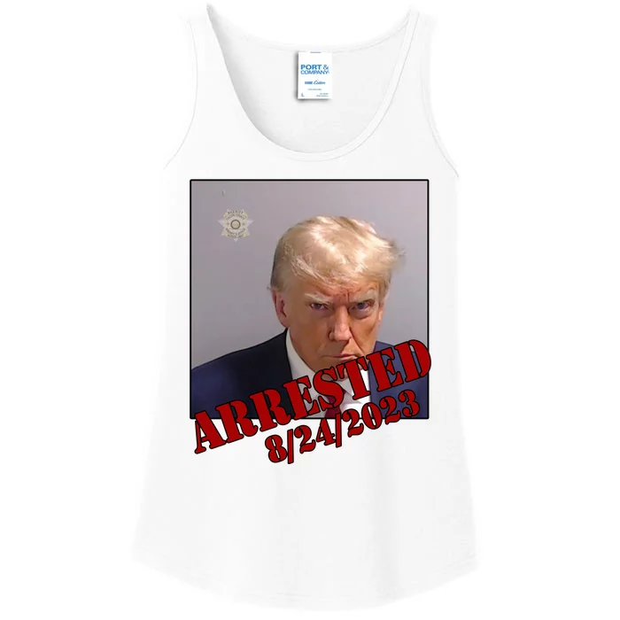 Arrested Donald Trump Mugshot Ladies Essential Tank