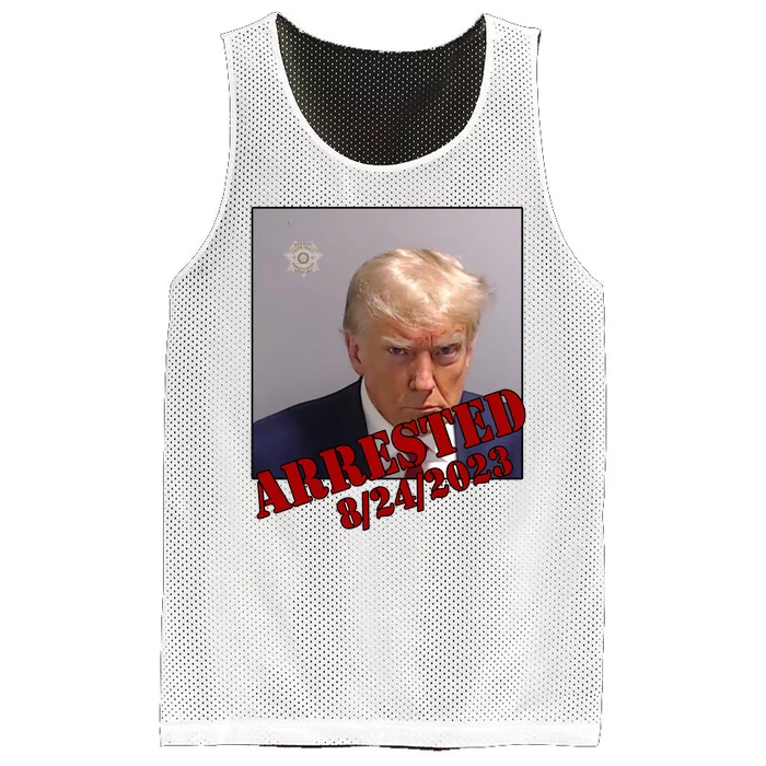 Arrested Donald Trump Mugshot Mesh Reversible Basketball Jersey Tank