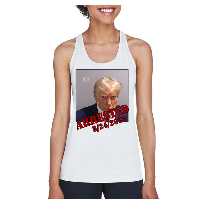 Arrested Donald Trump Mugshot Women's Racerback Tank