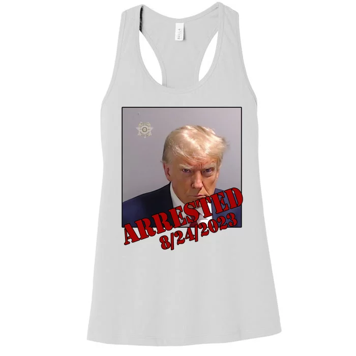 Arrested Donald Trump Mugshot Women's Racerback Tank