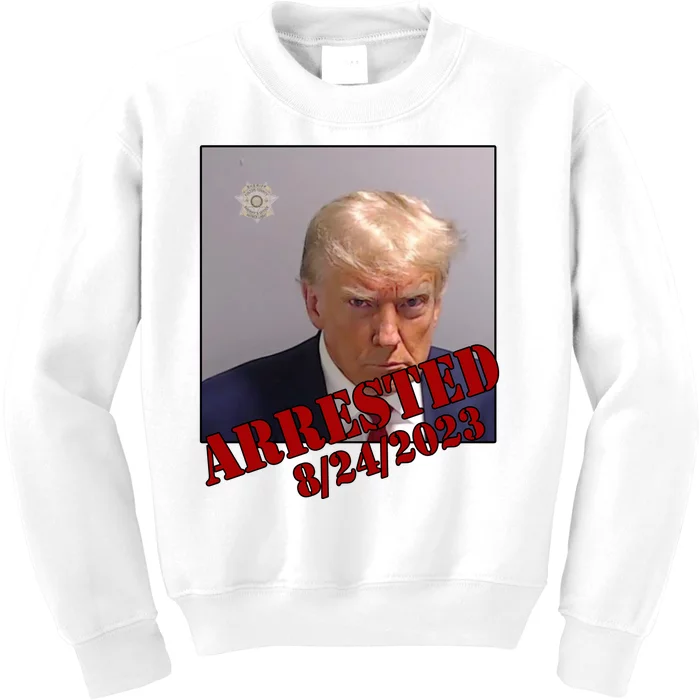 Arrested Donald Trump Mugshot Kids Sweatshirt