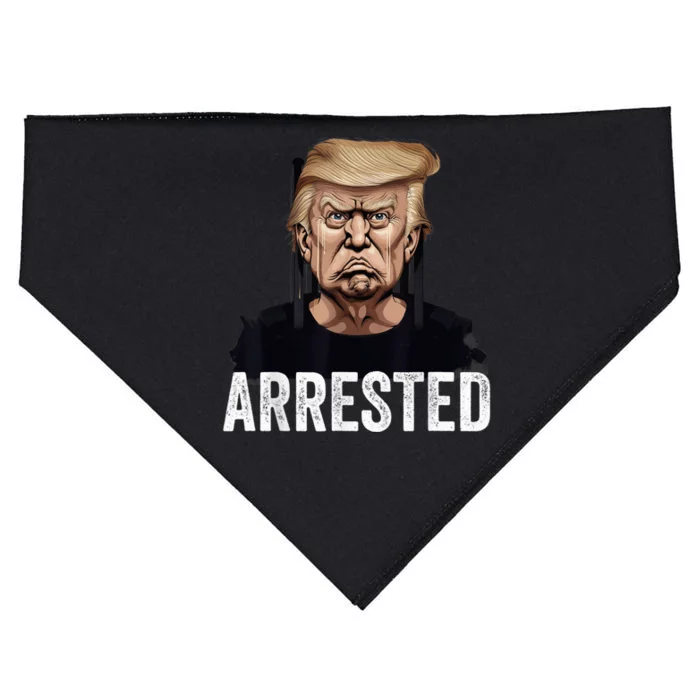 Anti Donald Trump Getting Arrested Meme Trump Arrested Funny USA-Made Doggie Bandana