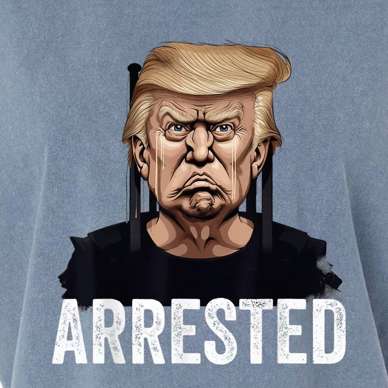 Anti Donald Trump Getting Arrested Meme Trump Arrested Funny Garment-Dyed Women's Muscle Tee