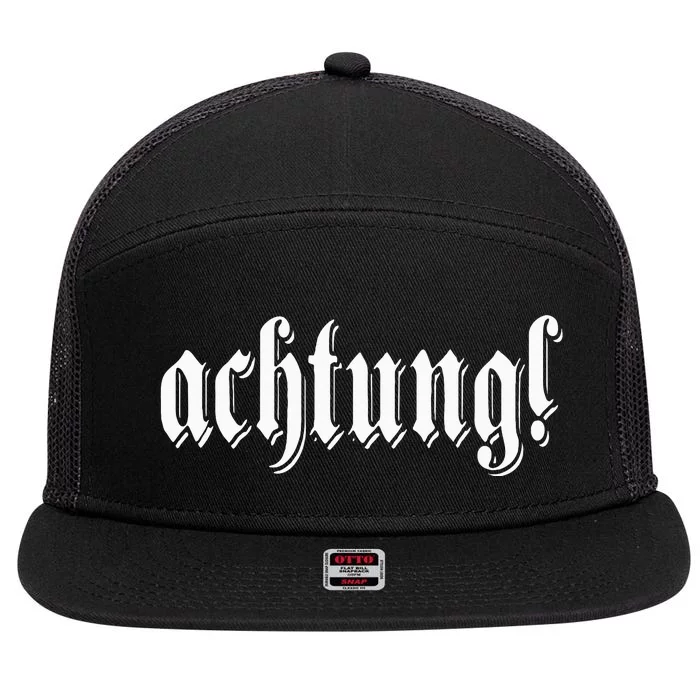 Achtung! Discover the Essence of Germany with German Language 7 Panel Mesh Trucker Snapback Hat