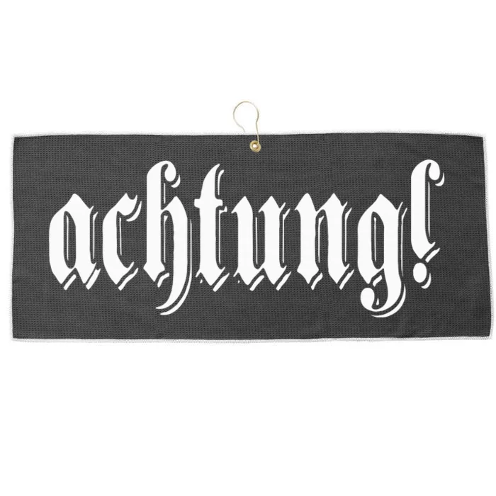 Achtung! Discover the Essence of Germany with German Language Large Microfiber Waffle Golf Towel