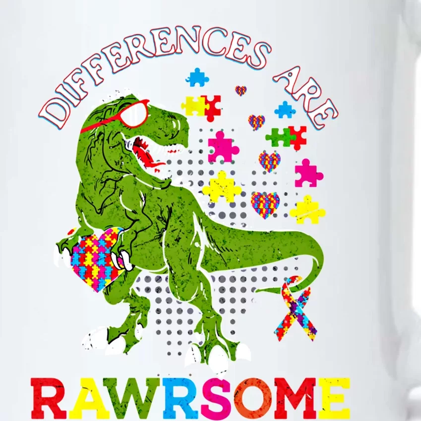 Autism Dinosaur Trex Differences Are Rawrsome Gift Black Color Changing Mug