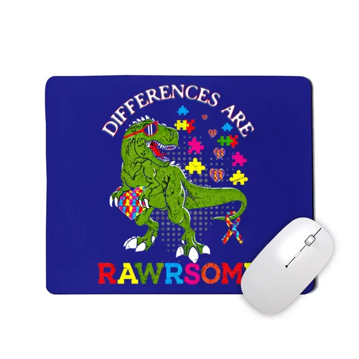 Autism Dinosaur Trex Differences Are Rawrsome Gift Mousepad