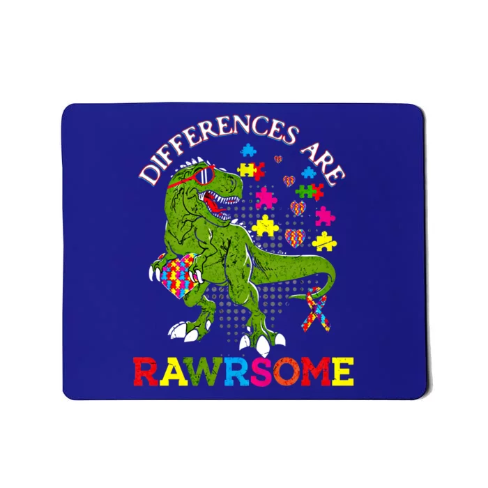 Autism Dinosaur Trex Differences Are Rawrsome Gift Mousepad