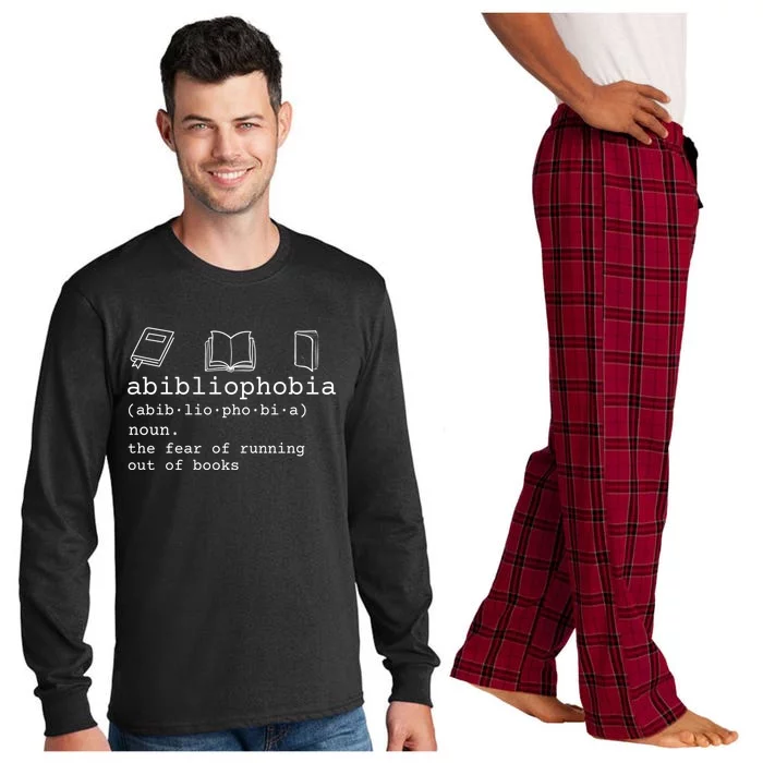 Abibliophobia Definition The Fear Of Running Out Of Books Gift Long Sleeve Pajama Set