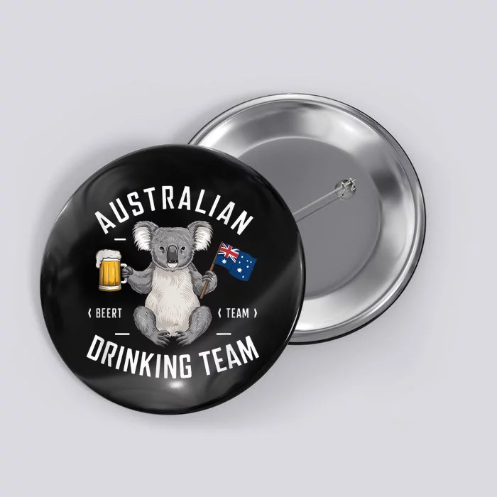 Australian Drinking Team Beer Lover Drinker Australia Koala Button