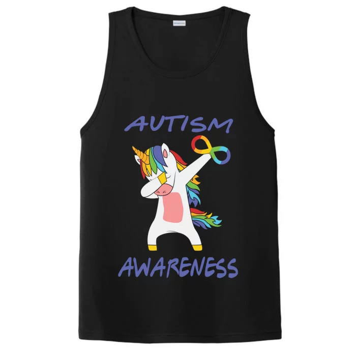 Autism Dabbing Unicorn Infinity Awareness Purple Gift Performance Tank