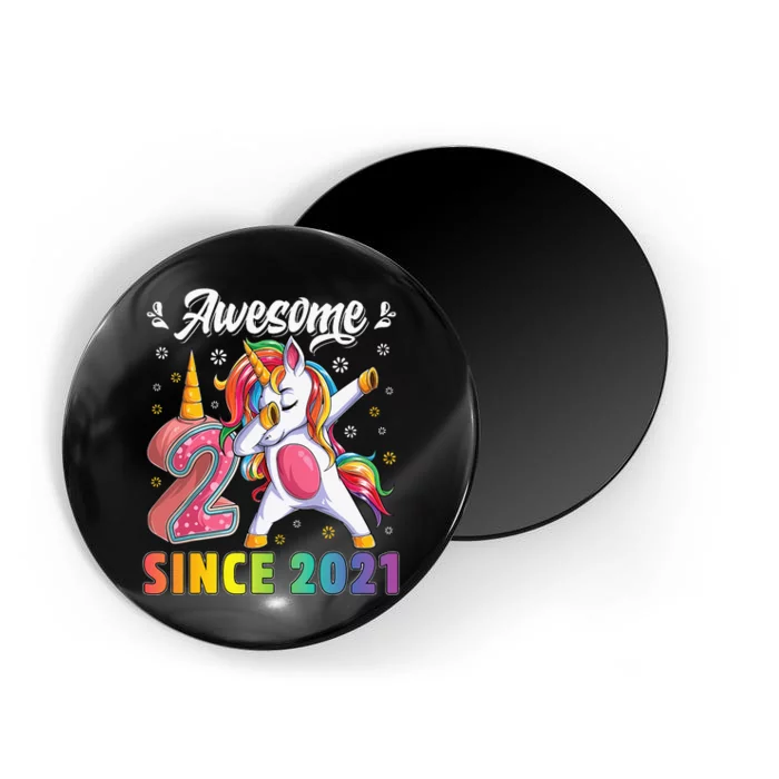 Awesome Dabbing Unicorn Birthday 2 Year Old Magnet