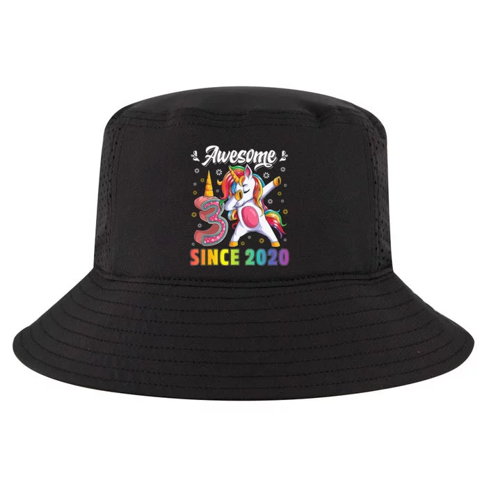 Awesome Dabbing Unicorn Birthday 3 Year Old Cool Comfort Performance Bucket Hat