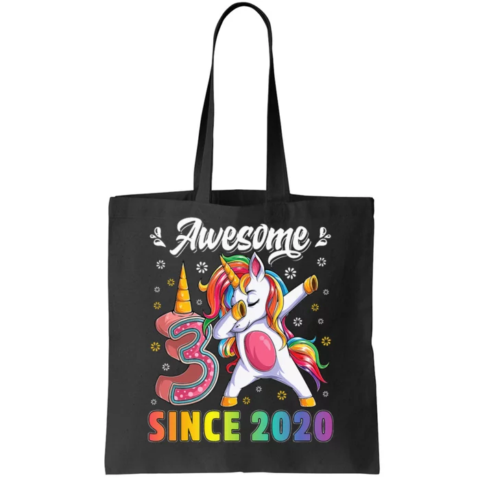 Awesome Dabbing Unicorn Birthday 3 Year Old Tote Bag