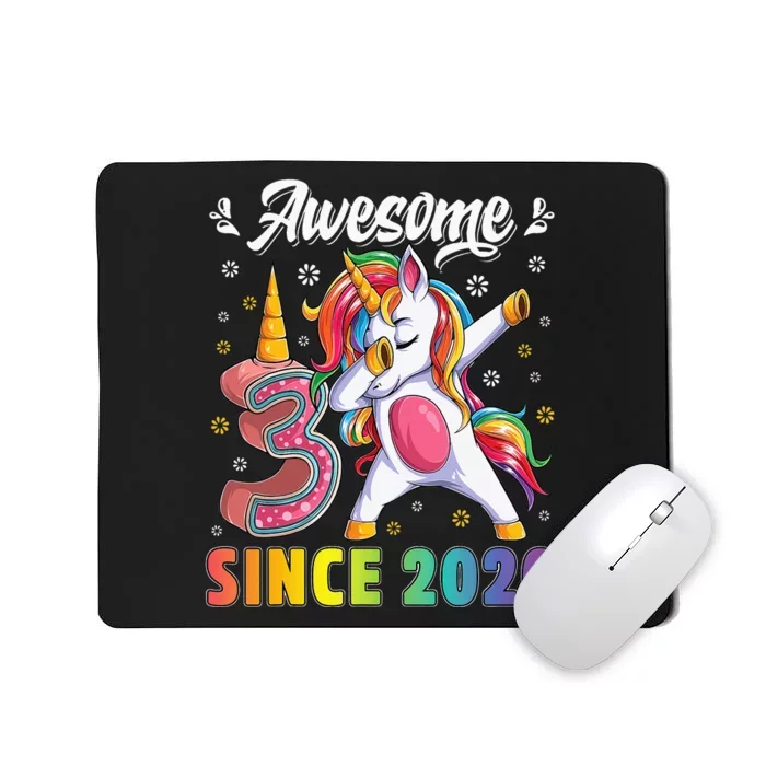 Awesome Dabbing Unicorn Birthday 3 Year Old Mousepad