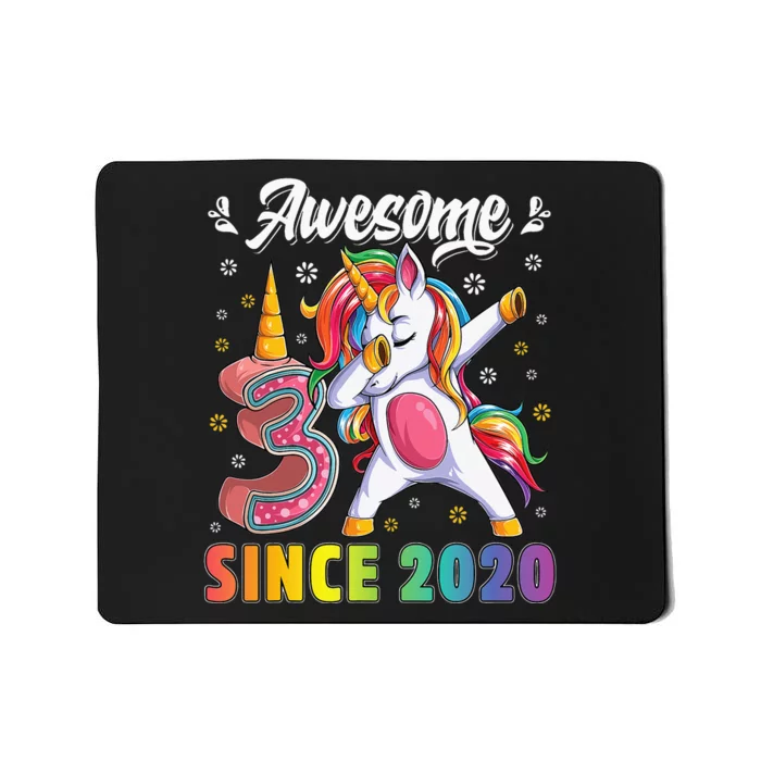 Awesome Dabbing Unicorn Birthday 3 Year Old Mousepad