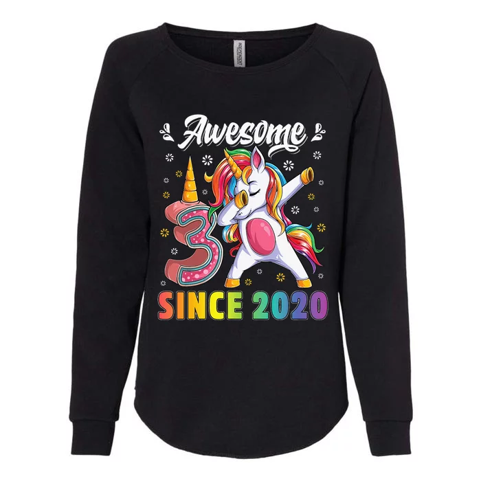 Awesome Dabbing Unicorn Birthday 3 Year Old Womens California Wash Sweatshirt