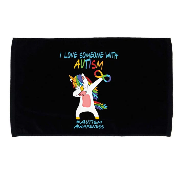 Autism Dabbing Unicorn Infinity I Love Someone With Autism Gift Microfiber Hand Towel