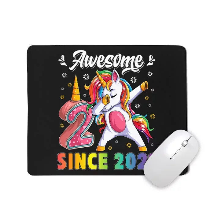 awesome dabbing unicorn birthday 2 year old 2nd Bday Mousepad