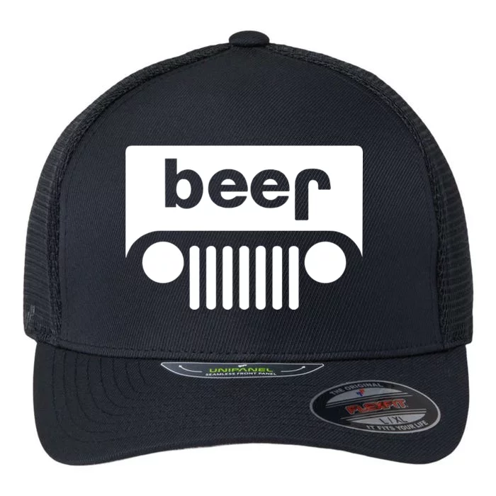 Adult Beer Funny Upside Down Logo Flexfit Unipanel Trucker Cap