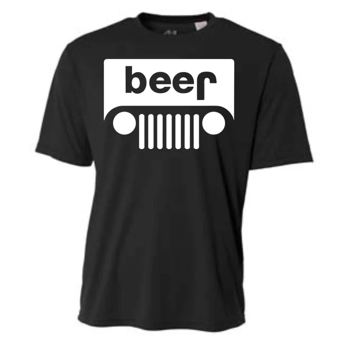 Adult Beer Funny Upside Down Logo Cooling Performance Crew T-Shirt