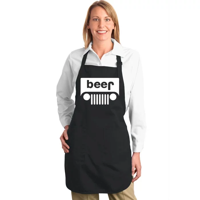 Adult Beer Funny Upside Down Logo Full-Length Apron With Pocket