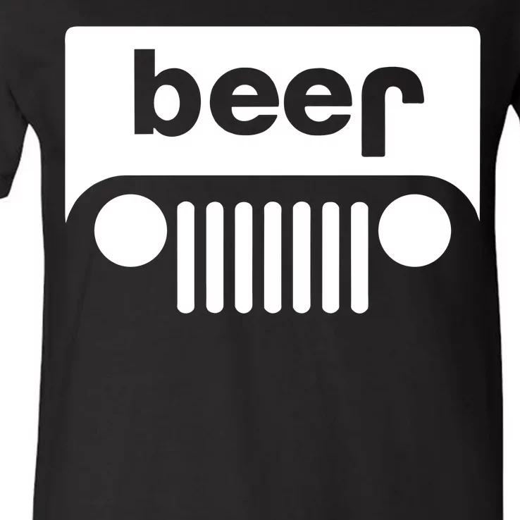 Adult Beer Funny Upside Down Logo V-Neck T-Shirt