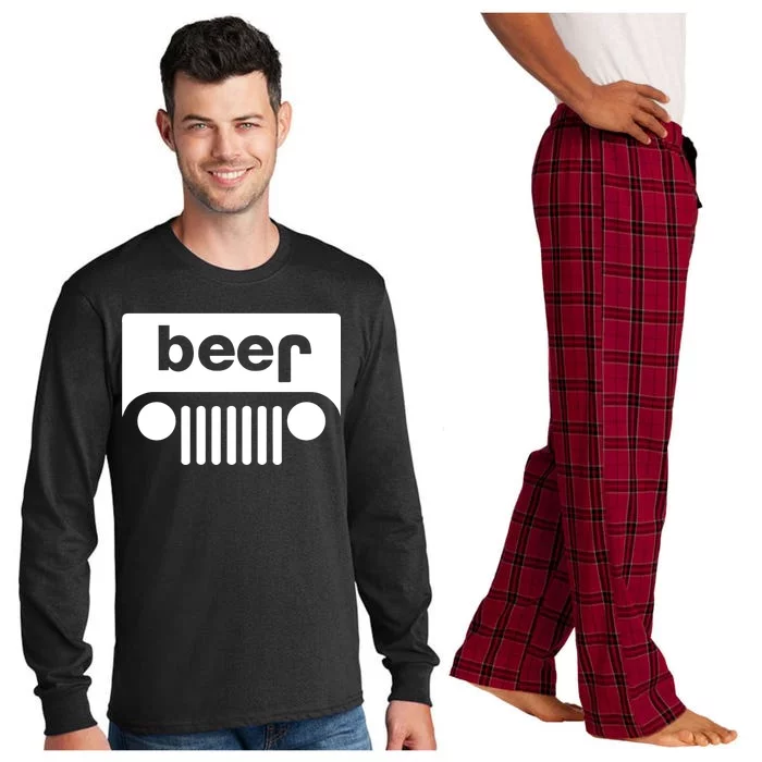 Adult Beer Funny Upside Down Logo Long Sleeve Pajama Set