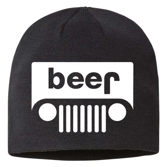 Adult Beer Funny Upside Down Logo 8 1/2in Sustainable Knit Beanie