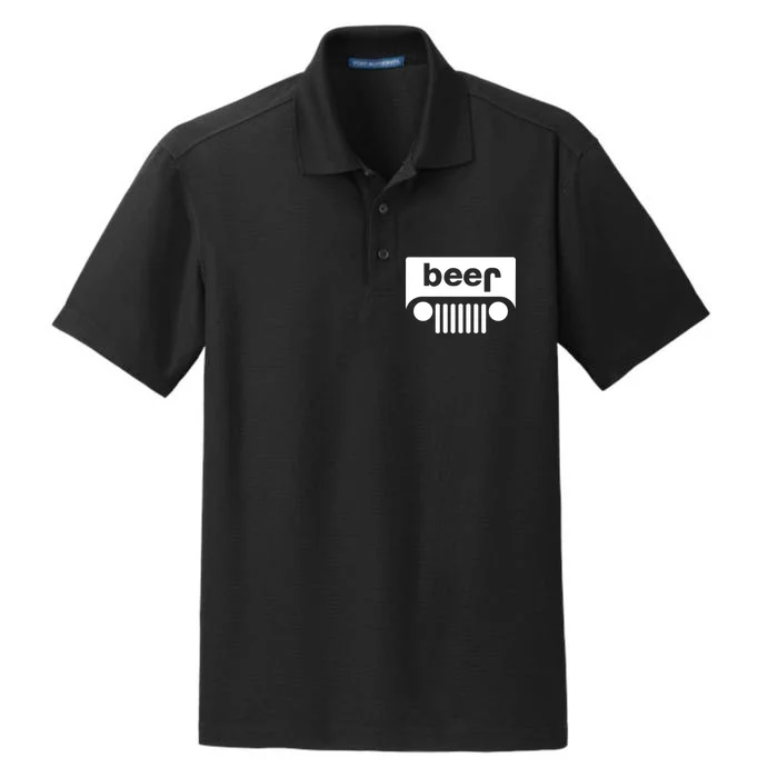 Adult Beer Funny Upside Down Logo Dry Zone Grid Performance Polo