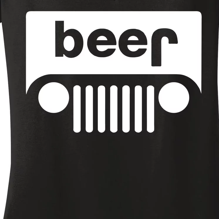 Adult Beer Funny Upside Down Logo Women's V-Neck T-Shirt